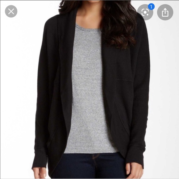 James Perse Sweaters - James Perse Black French terry drapey cardigan